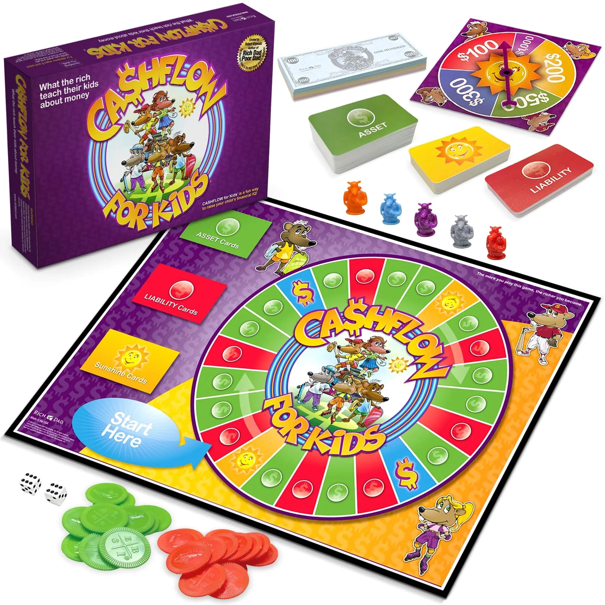 Rich Dad CASHFLOW for Kids Board Game, Children's Edition, 11 x 15 inches | Educational Money Game for Ages 6+ - main product image