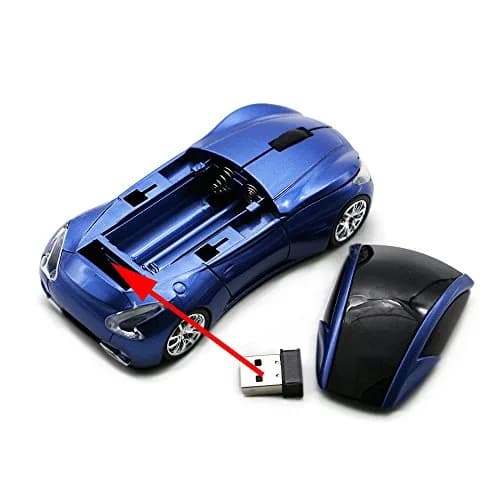 MGbeauty Sports Car Wireless Mouse | 1600 DPI Optical Gaming Mouse for PC & MAC (Blue, 11.2cm) thumbnail 5