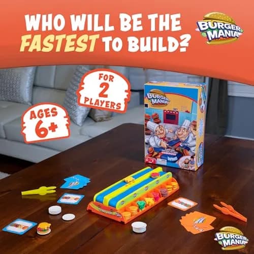 Fotorama Burger Mania Fast-Paced Conveyor Belt Building Game for Kids Ages 6 & Up | Improves Fine Motor Skills thumbnail 5