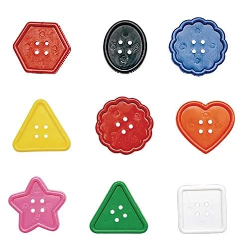 Colorations Really Big Bright Buttons, 130 Pieces (1 lb / 0.45 kg), 8 Shapes, Assorted Colors | Jumbo Craft Buttons for Kids thumbnail 3
