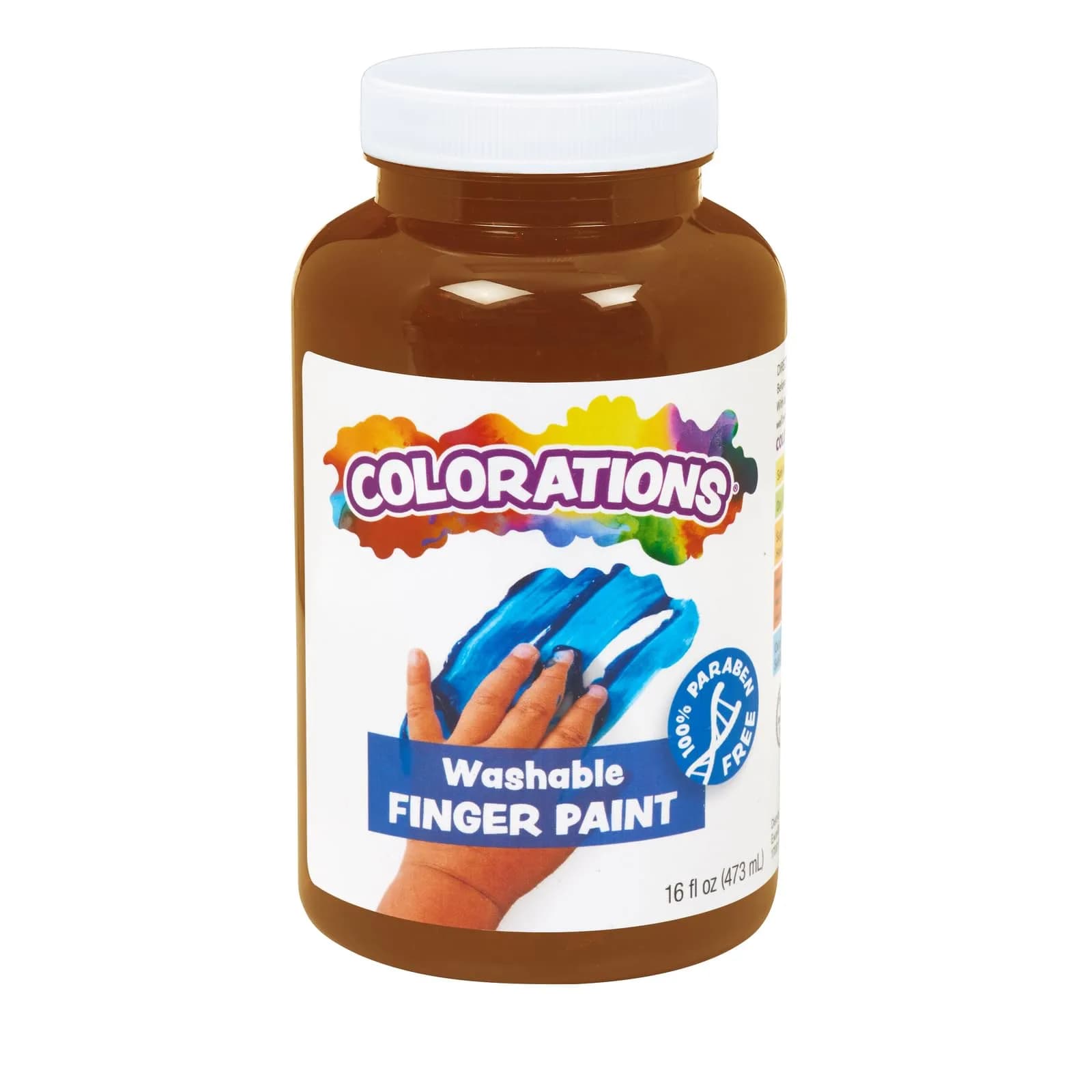 Colorations Washable Finger Paints, Brown, 16 fl oz | Non-Toxic, Paraben-Free, Made in USA — Brown