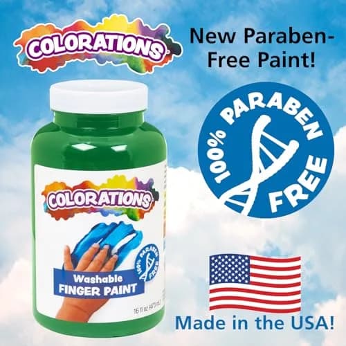 Colorations Washable Finger Paints, Brown, 16 fl oz | Non-Toxic, Paraben-Free, Made in USA thumbnail 2