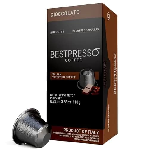 Bestpresso Coffee for Nespresso Original Machine 120 pods | Certified Espresso Chocolate Blend, Medium Intensity thumbnail 1
