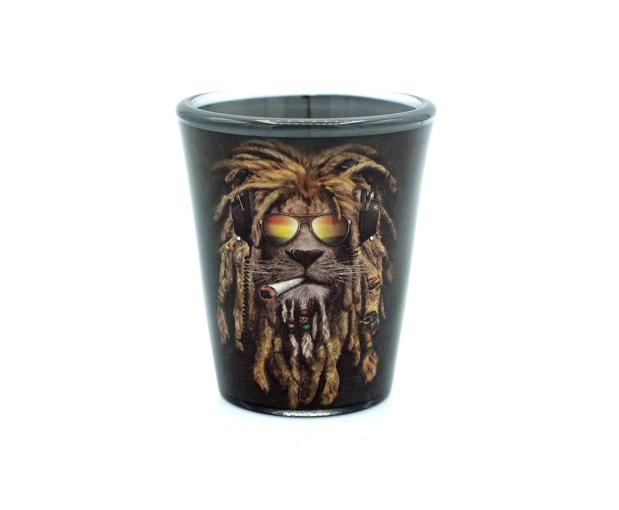 JUST FUNKY Reggae Lion 2oz Shot Glass | Animal Theme, Durable Glass, Hand Wash Only