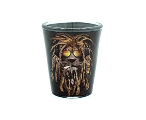 JUST FUNKY Reggae Lion 2oz Shot Glass | Animal Theme, Durable Glass, Hand Wash Only thumbnail 1