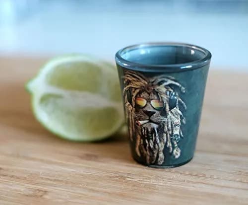 JUST FUNKY Reggae Lion 2oz Shot Glass | Animal Theme, Durable Glass, Hand Wash Only thumbnail 5