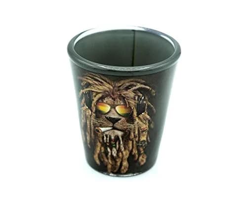 JUST FUNKY Reggae Lion 2oz Shot Glass | Animal Theme, Durable Glass, Hand Wash Only thumbnail 2
