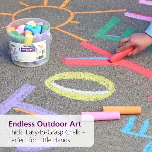 Colorations Jumbo Washable Sidewalk Chalk Set, 20 Pieces, 8 Assorted Colors | Non-Toxic, AP Certified, ASTM-D4236 thumbnail 6