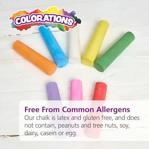 Colorations Jumbo Washable Sidewalk Chalk Set, 20 Pieces, 8 Assorted Colors | Non-Toxic, AP Certified, ASTM-D4236 thumbnail 7