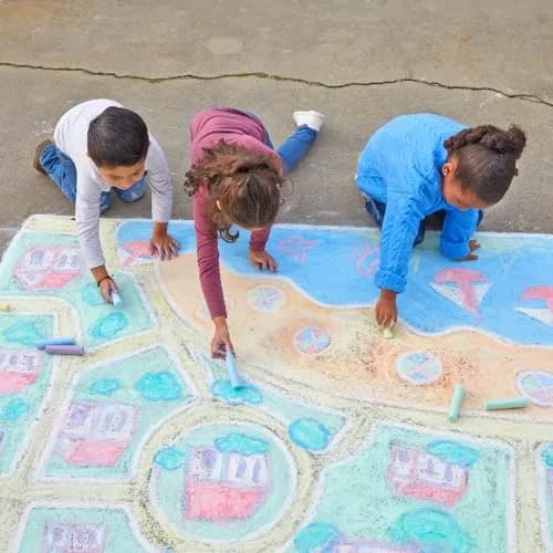 Colorations Jumbo Washable Sidewalk Chalk, 126 Pieces (4" x 1" Each) | Vibrant Colors for Outdoor Art thumbnail 2