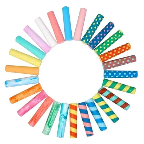 Colorations Sidewalk Chalk Jumbo Bulk Set with Patterns, 50 Pieces - Assorted Colors thumbnail 7