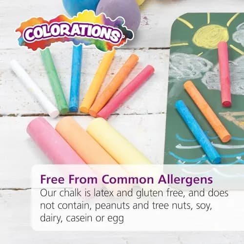 Colorations Sidewalk Chalk Jumbo Bulk Set with Patterns, 50 Pieces - Assorted Colors thumbnail 2