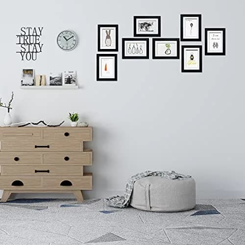 Giftgarden 4x6 Picture Frame Set of 8 | Wall & Tabletop Display with White Mats, Black Finish thumbnail 6