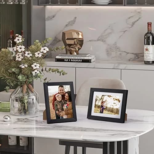 Giftgarden 4x6 Picture Frame Set of 8 | Wall & Tabletop Display with White Mats, Black Finish thumbnail 2