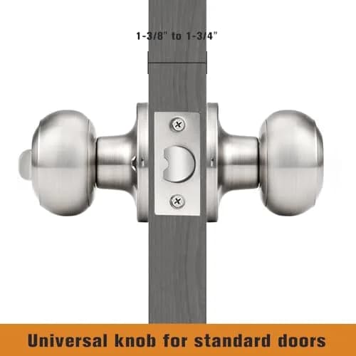 Probrico Brushed Nickel Door Knobs, Privacy Lock for Bathroom & Bedroom, 10 Pack | Easy Install, ANSI Grade 3 Certified thumbnail 9