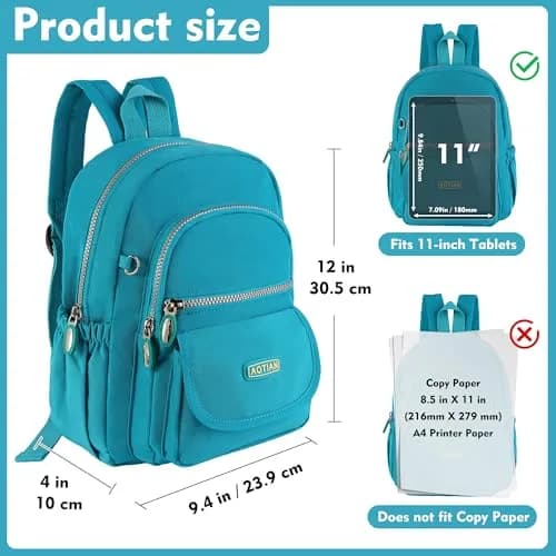 AOTIAN Mini Backpack for Women, Lightweight Nylon Small Daypack | Compact & Durable thumbnail 3