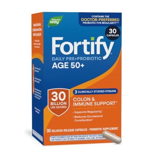 Nature's Way Fortify 30 Billion Daily Pre+Probiotic for Adults 50+ | Supports Digestive & Immune Health thumbnail 1