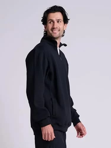 Russell Athletic Dri-Power Fleece 1/4 Zip Cadet Black Medium | Moisture-Wicking, Relaxed Fit, US Imported thumbnail 3