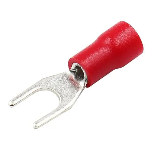 Baomain Red Fork Spade Insulated Terminal Connectors | 200-Pack, 22-16 AWG (0.5-1.5mm²), #8 Stud (4.3mm) thumbnail 6