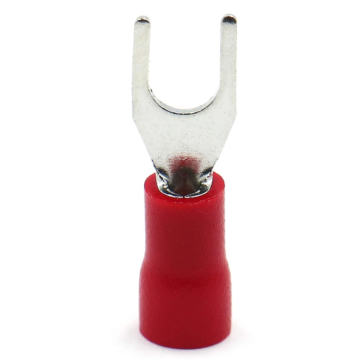 Baomain Red Fork Spade Insulated Terminal Connectors | 200-Pack, 22-16 AWG (0.5-1.5mm²), #8 Stud (4.3mm) - view 3