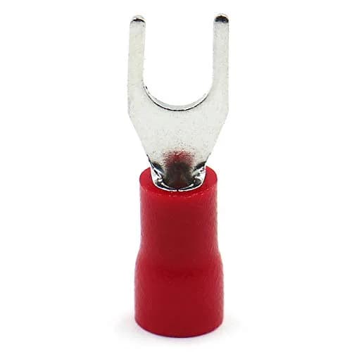 Baomain Red Fork Spade Insulated Terminal Connectors | 200-Pack, 22-16 AWG (0.5-1.5mm²), #8 Stud (4.3mm) thumbnail 3