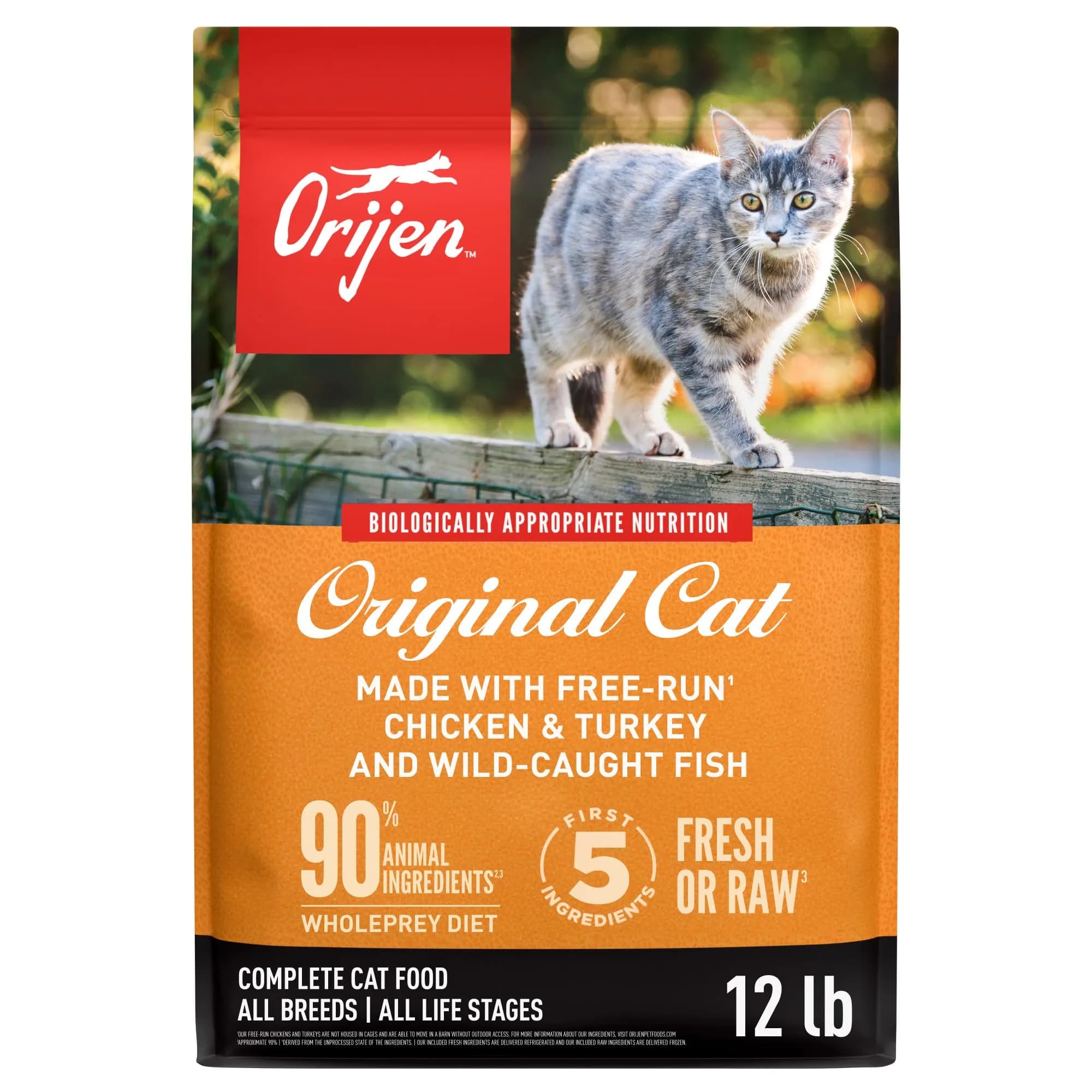 ORIJEN Original Grain-Free Dry Cat Food 5.51 kg (12 lb) | High Protein Biologically Appropriate Formula