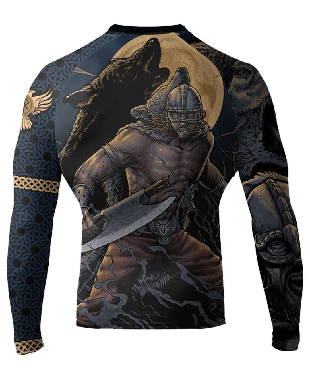 Raven Fightwear Men's Ulfhedinn MMA Rash Guard Black Medium | Lightweight, Moisture-Wicking & UV Protected