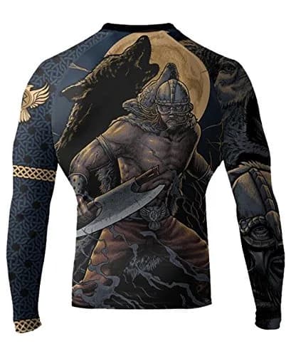 Raven Fightwear Men's Ulfhedinn MMA Rash Guard Black Medium | Lightweight, Moisture-Wicking & UV Protected thumbnail 1