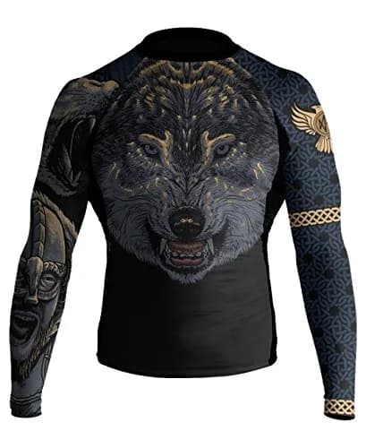 Raven Fightwear Men's Ulfhedinn MMA Rash Guard Black Medium | Lightweight, Moisture-Wicking & UV Protected thumbnail 2