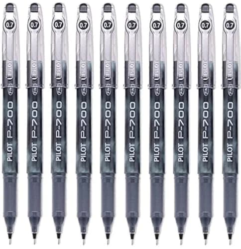 PILOT P-700 Rollerball Stick Gel Pen, Black Ink, Fine Point 10-Pack | Smooth Writing Gel Pens for Students and Office thumbnail 1
