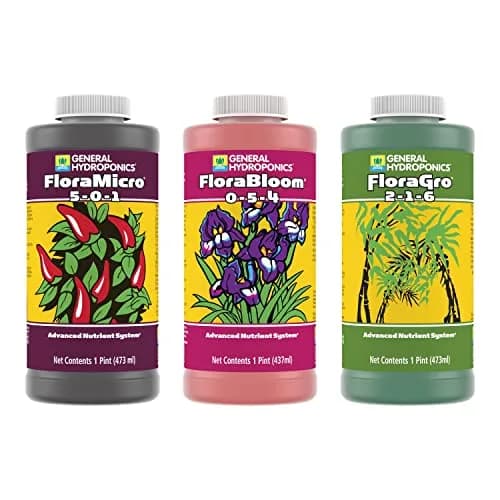 General Hydroponics Flora Series Nutrient Fertilizer System, 3-Part Bundle with FloraMicro, FloraBloom and FloraGro, 473ml (16 Fl Oz) thumbnail 1