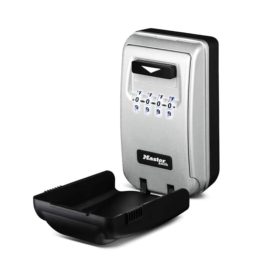 Master Lock 5425D Set Your Own Combination Wall Mount Lock Box with Light Up Dials, 6 Key Capacity, Black | Durable Metal Body & Easy Visibility — Black