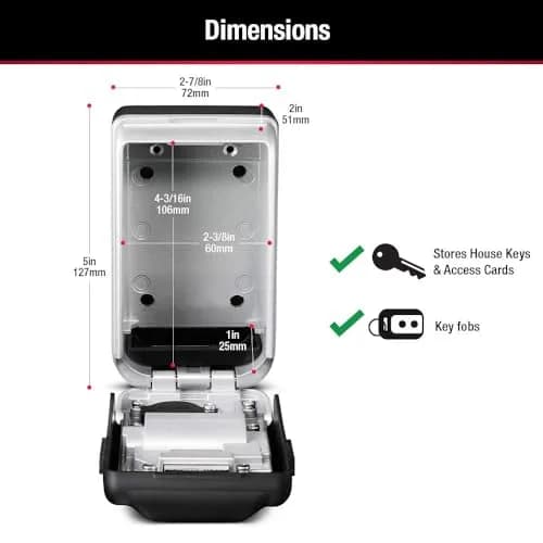 Master Lock 5425D Set Your Own Combination Wall Mount Lock Box with Light Up Dials, 6 Key Capacity, Black | Durable Metal Body & Easy Visibility thumbnail 5