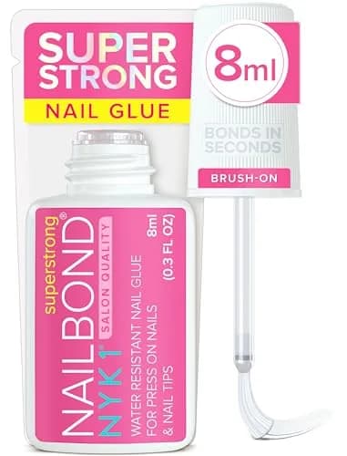 NYK1 NailBond Super Strong Nail Glue for Press On Nails, Nail Tips & Acrylics | 8ml (0.27 Fl Oz) thumbnail 1