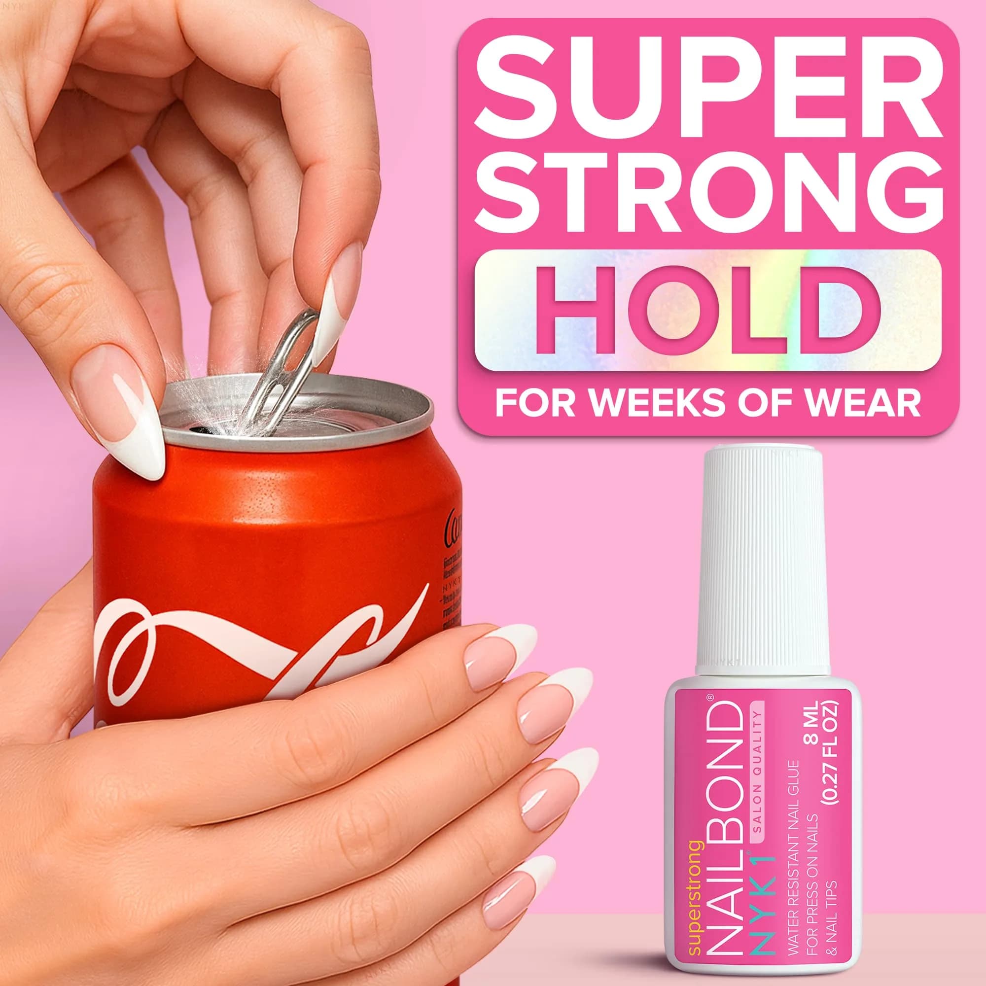 NYK1 NailBond Super Strong Nail Glue for Press On Nails, Nail Tips & Acrylics | 8ml (0.27 Fl Oz) - view 4