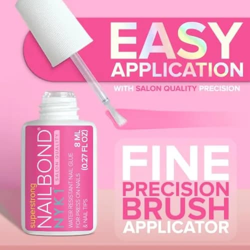 NYK1 NailBond Super Strong Nail Glue for Press On Nails, Nail Tips & Acrylics | 8ml (0.27 Fl Oz) thumbnail 5