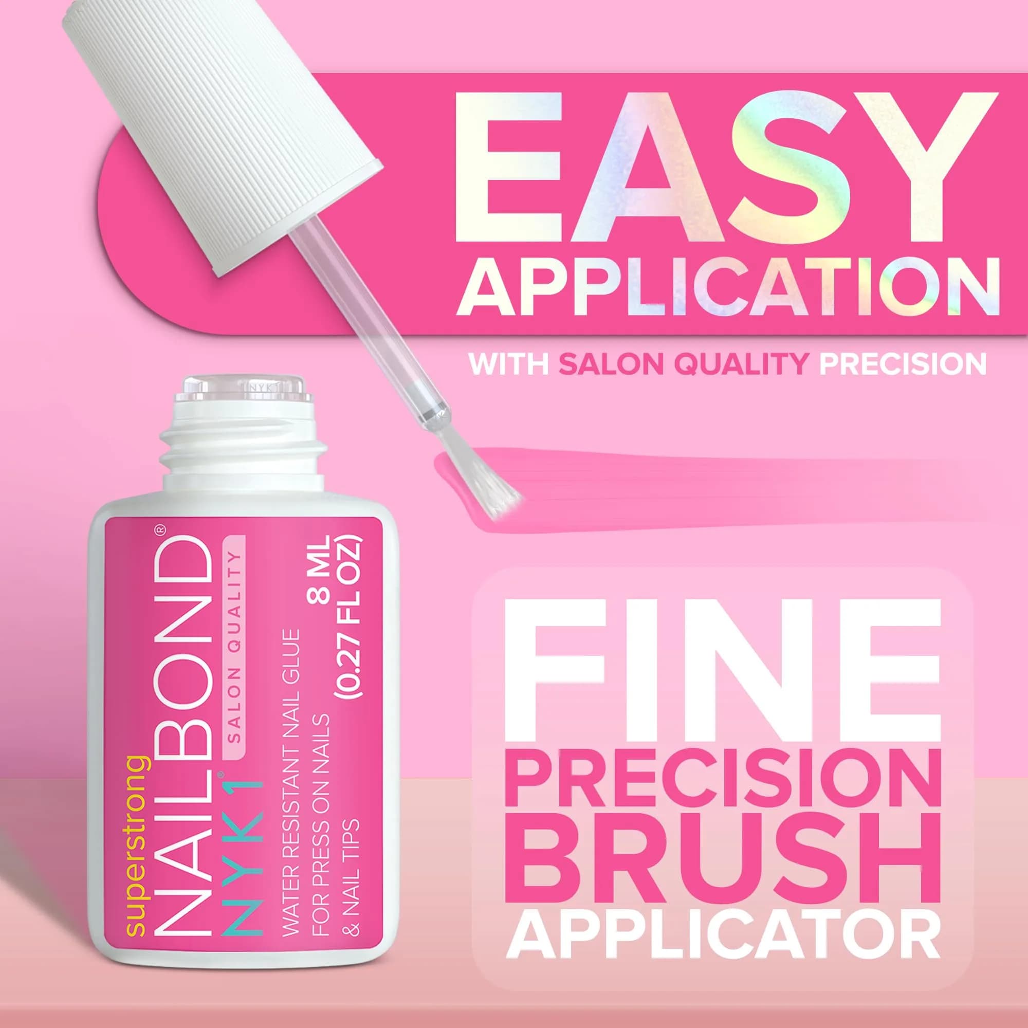 NYK1 NailBond Super Strong Nail Glue for Press On Nails, Nail Tips & Acrylics | 8ml (0.27 Fl Oz) - view 5