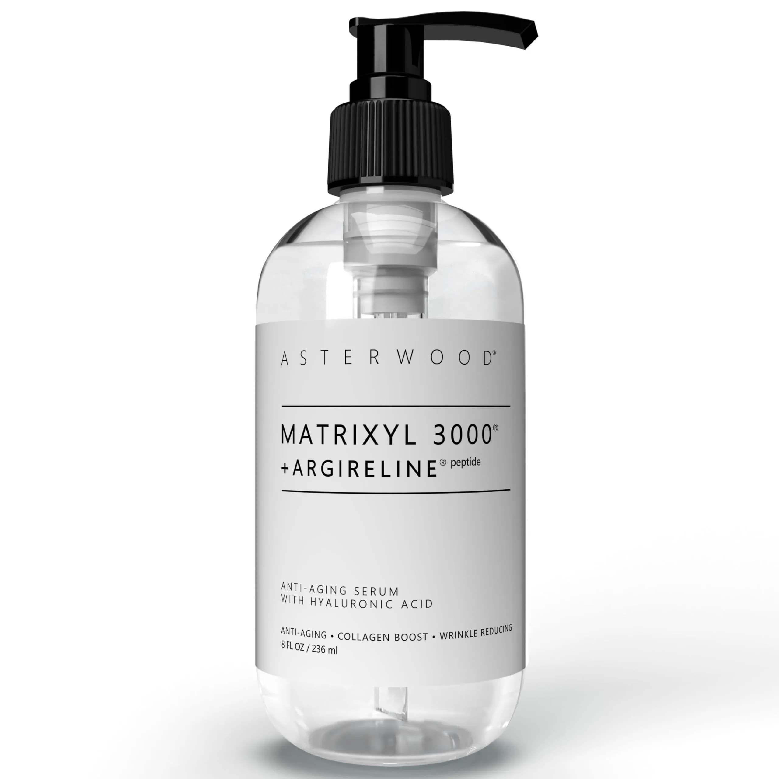 Asterwood Matrixyl 3000 & Argireline Peptide Serum with Hyaluronic Acid | Anti-Aging, 8 Fl Oz — 8 Fl Oz