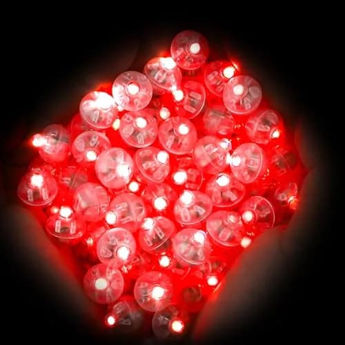 Neo LOONS Red Round LED Balloon Lights 100 Count (2.9 oz) | Long Standby Time for Paper Lanterns & Parties thumbnail 3