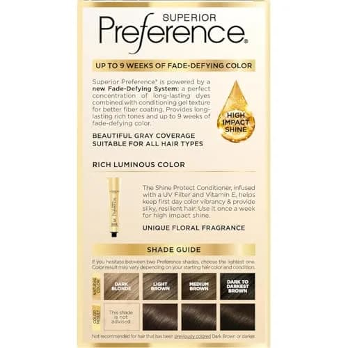 L'Oreal Superior Preference 5A Medium Ash Brown | Long-Lasting Ash Brown Hair Color Kit thumbnail 9