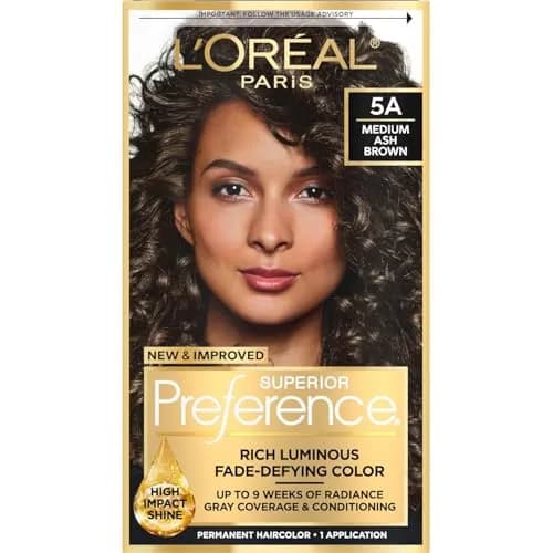 L'Oreal Superior Preference 5A Medium Ash Brown | Long-Lasting Ash Brown Hair Color Kit thumbnail 2