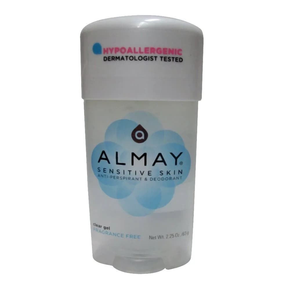 Almay Fragrance-Free Clear Gel Antiperspirant Deodorant for Sensitive Skin, 2.25 oz (Pack of 5) - main product image
