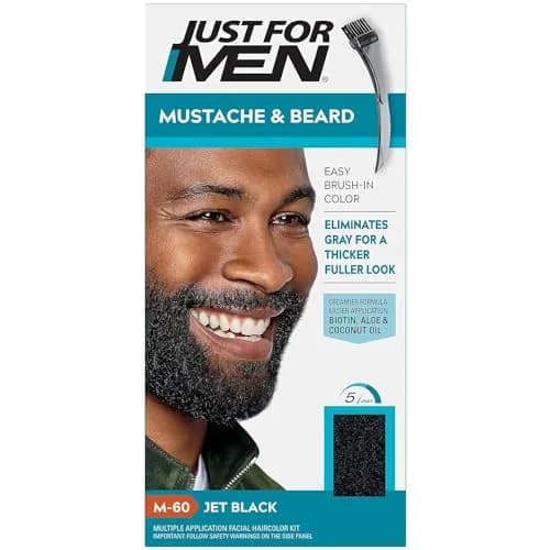 Just for Men Color Gel Mustache, Beard & Sideburns 115 Jet Black | Permanent Hair Color for Men thumbnail 1