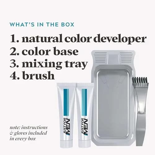 Just for Men Color Gel Mustache, Beard & Sideburns 115 Jet Black | Permanent Hair Color for Men thumbnail 4