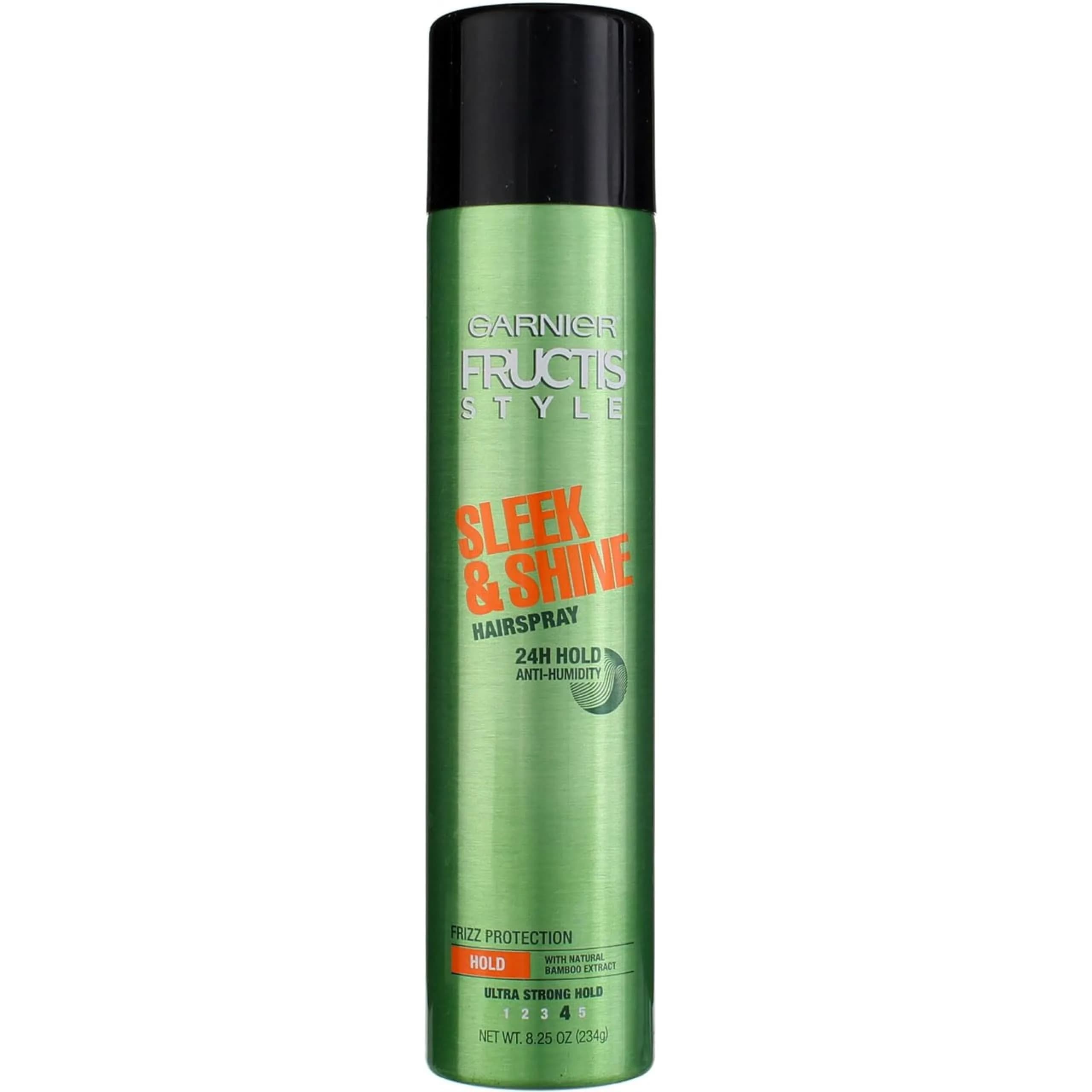 Garnier Fructis Sleek & Shine Anti Humidity Hairspray, Extra Strong Hold, 247.5ml (8.25 oz) | Controls Frizz & Humidity — 8.25 Ounce
