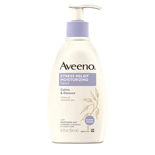 Aveeno Stress Relief Moisturizing Body Lotion, Lavender Scent with Prebiotic Oat, 532ml (18 Fl Oz Pack of 3) | 48-Hour Hydration for Sensitive Skin — Pack of 4