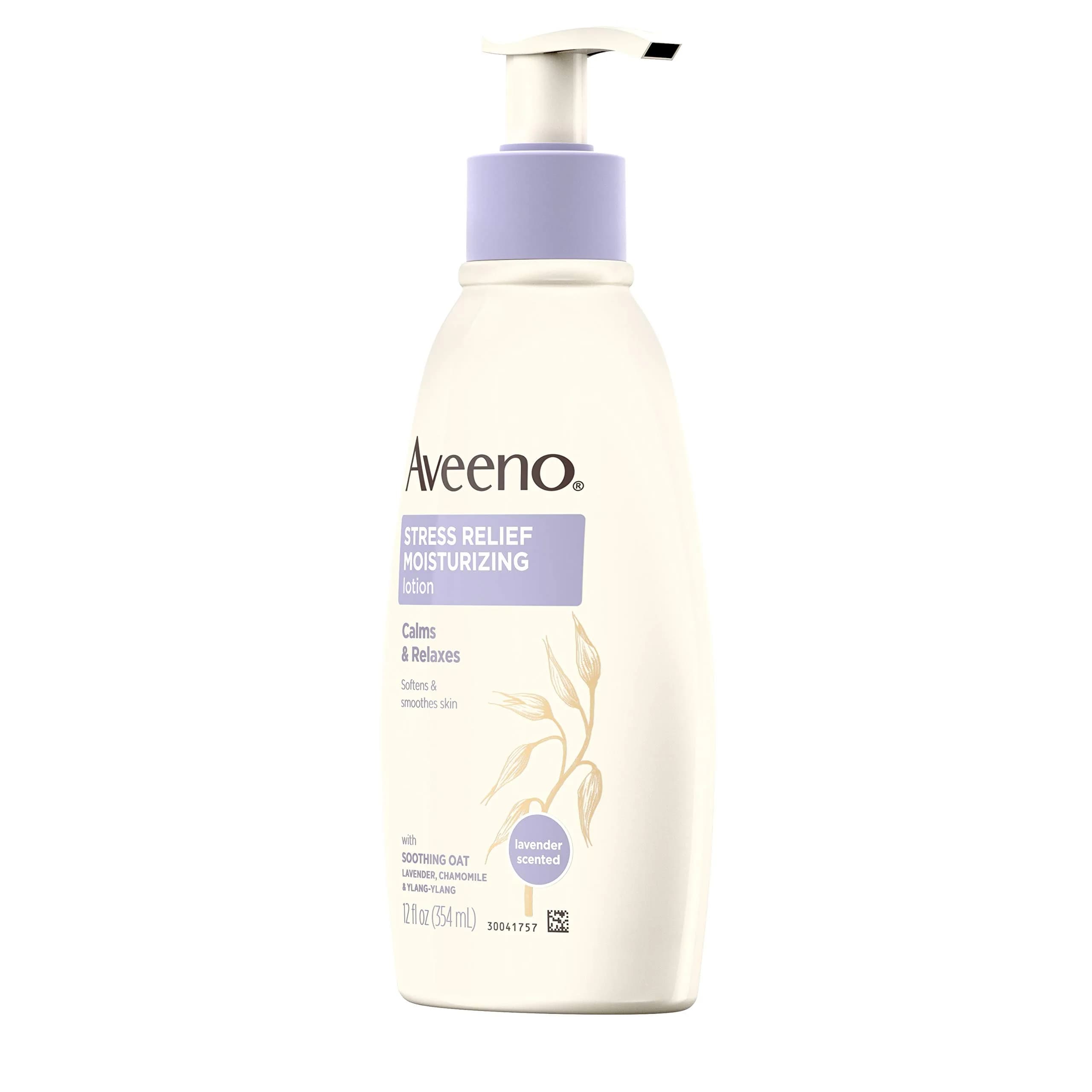 Aveeno Stress Relief Moisturizing Body Lotion 12 fl oz (354 mL) Pack of 4 | Calming Lavender & Chamomile Formula - view 6