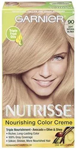 Garnier Nutrisse Nourishing Color Creme, Light Natural Blonde 90 | 2 Count (Pack of 1) | Permanent Hair Color thumbnail 1