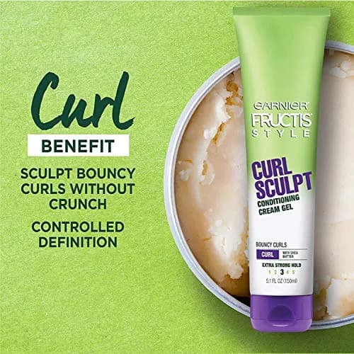 Garnier Fructis Style Curl Sculpt Conditioning Cream Gel 150ml (5 Fl Oz) | Strong Hold for Curly Hair thumbnail 4