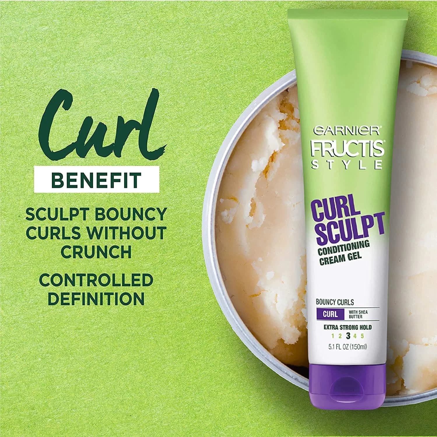 Garnier Fructis Style Curl Sculpt Conditioning Cream Gel 150ml (5 Fl Oz) | Strong Hold for Curly Hair - view 4